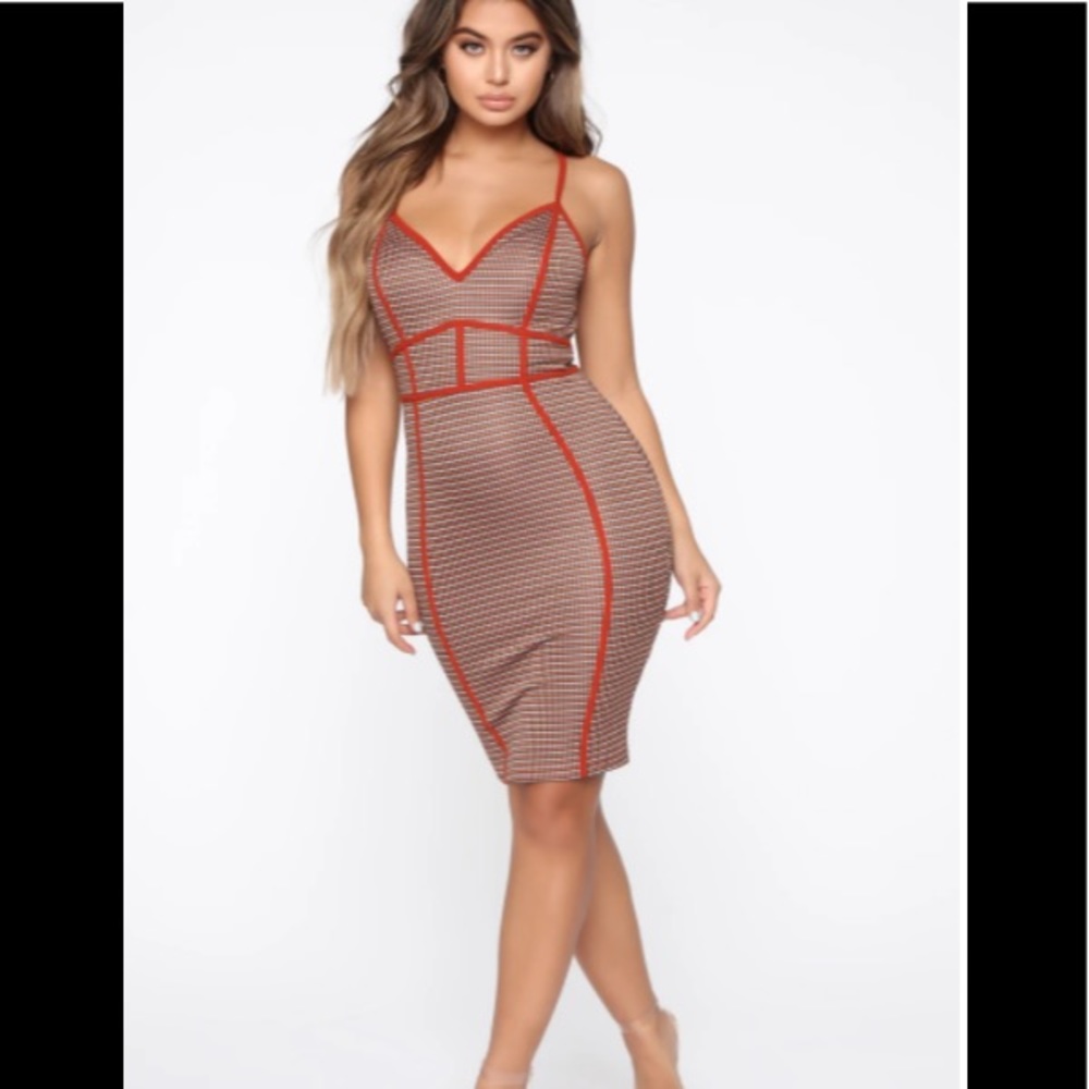 NWT Love Spell Midi Dress - Orange/Combo
